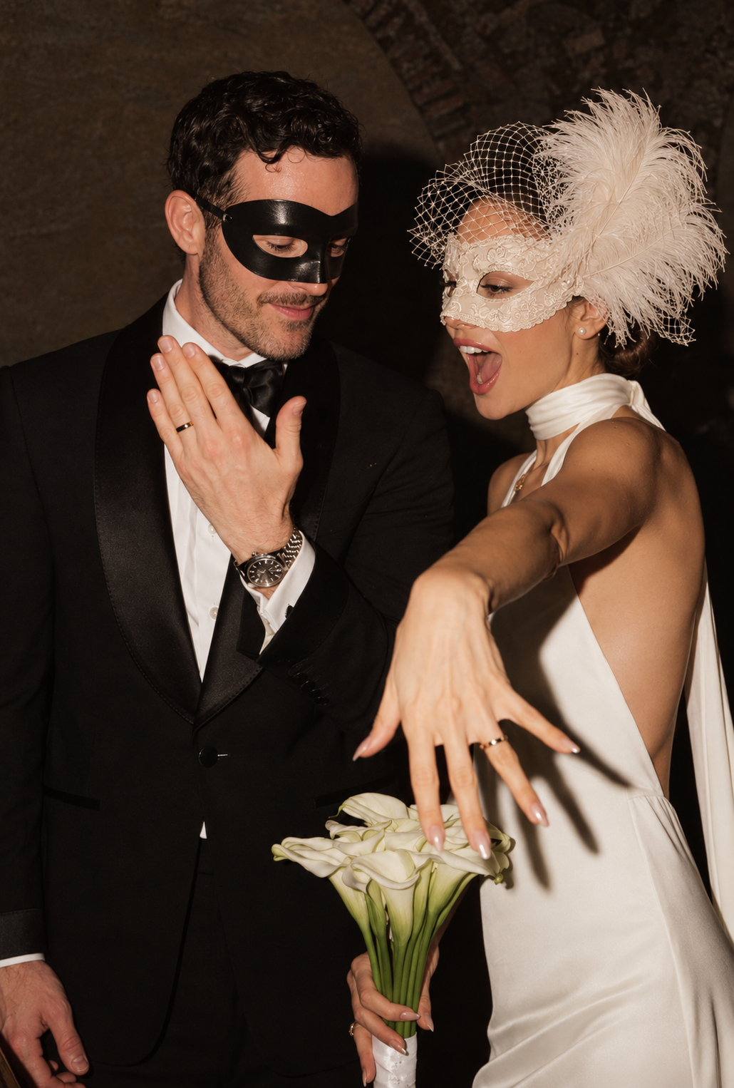 Antifaces para los novios